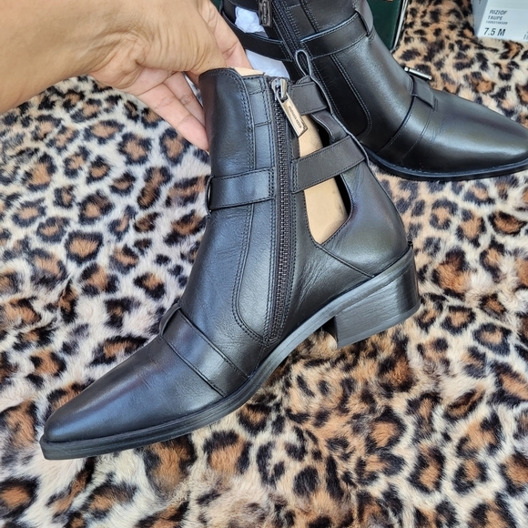 Michael Kors Radley Black Leather Pointed Toe Boots Sz 6.5 - Picture 15 of 16